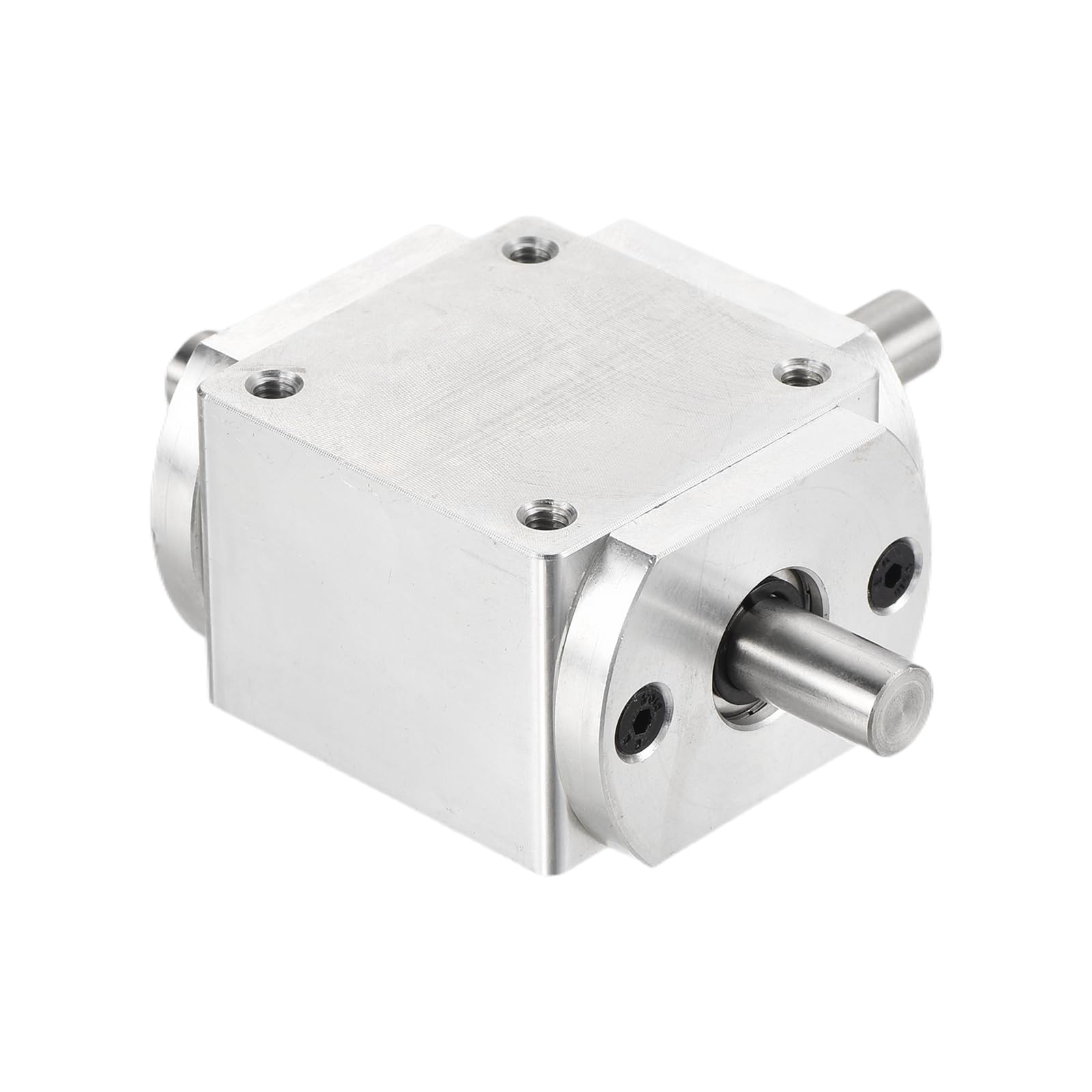 QUARKZMAN Getriebe 90 Grad Kegelradgetriebe 1:1 Doppelausgangswelle 1 Modul 20 Zähne Aluminiumrahmen 8mm Welle 79x66x30mm
