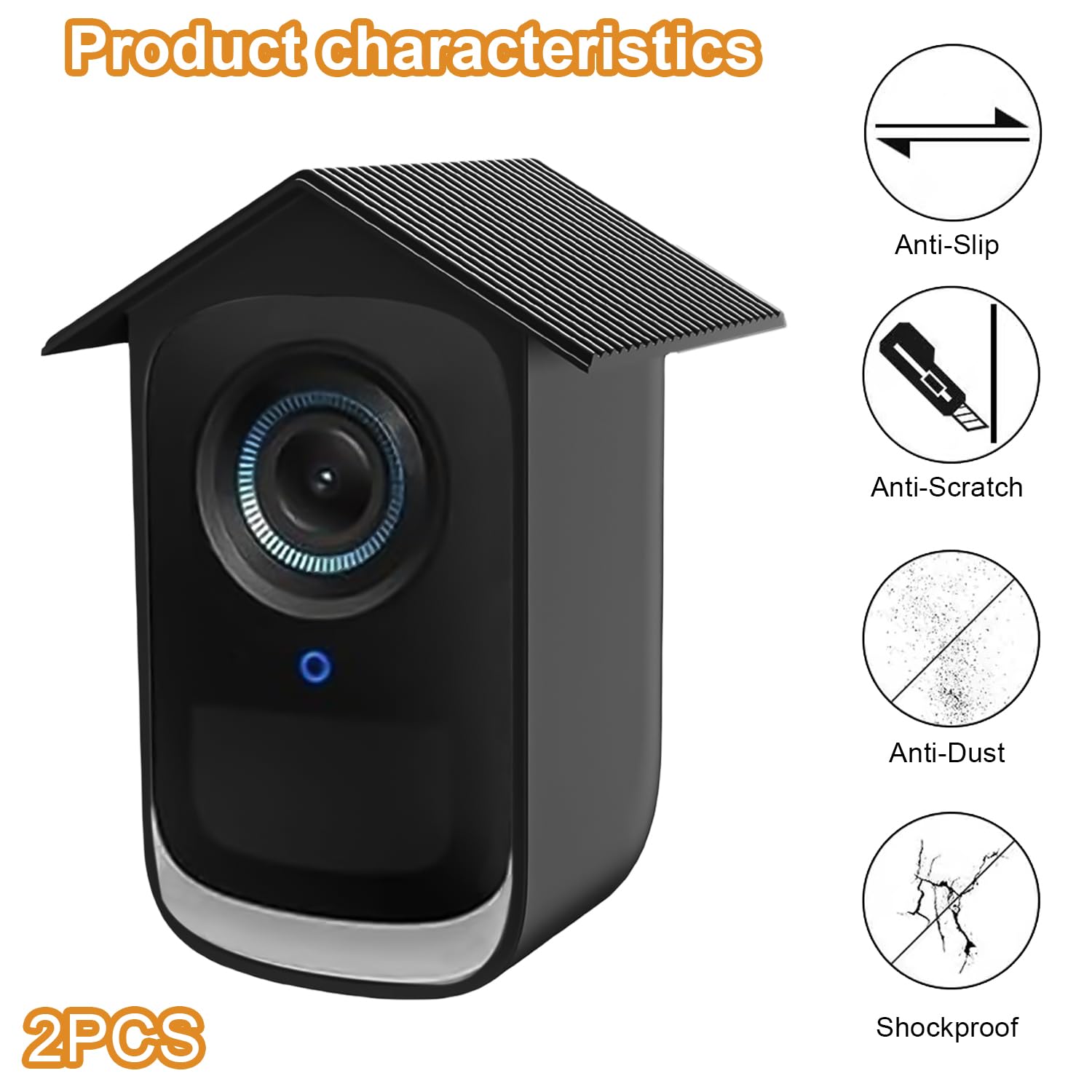 HOLACA Silikonhülle kompatibel mit eufy Security S330 eufyCam 3 , 2 Stück Schwarz