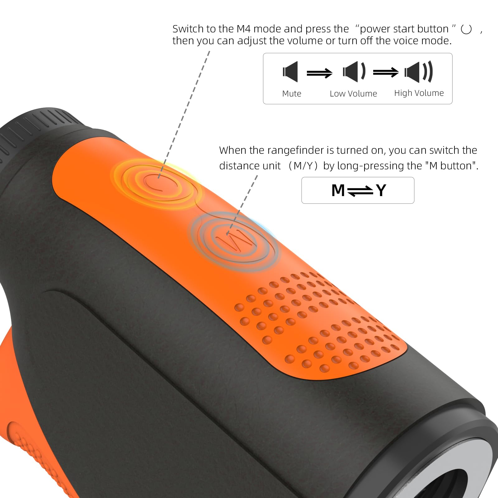 Roykaw Télémètre de golf avec pente, annonce vocale, télémètre laser de 1 200 mètres, vibration de verrouillage de mât, grossissement 7x, vue HD, avec aimant, facile et pratique