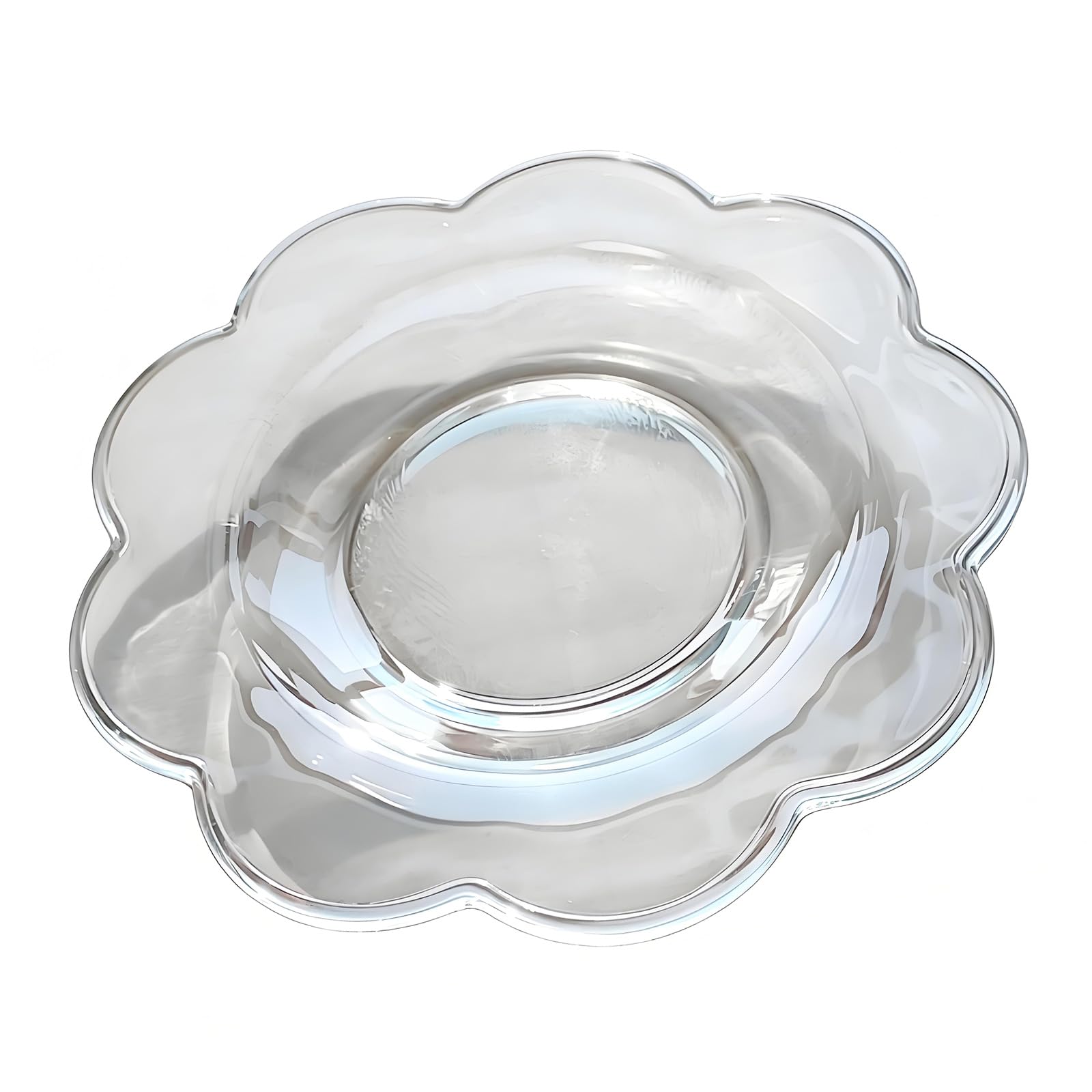 TFAOYS Simple Glass Serving Tray Fruit Basket Decorative Centerpiece Dessert Displaying Plate Glass Texture for Any Room Decorative Treat Tray