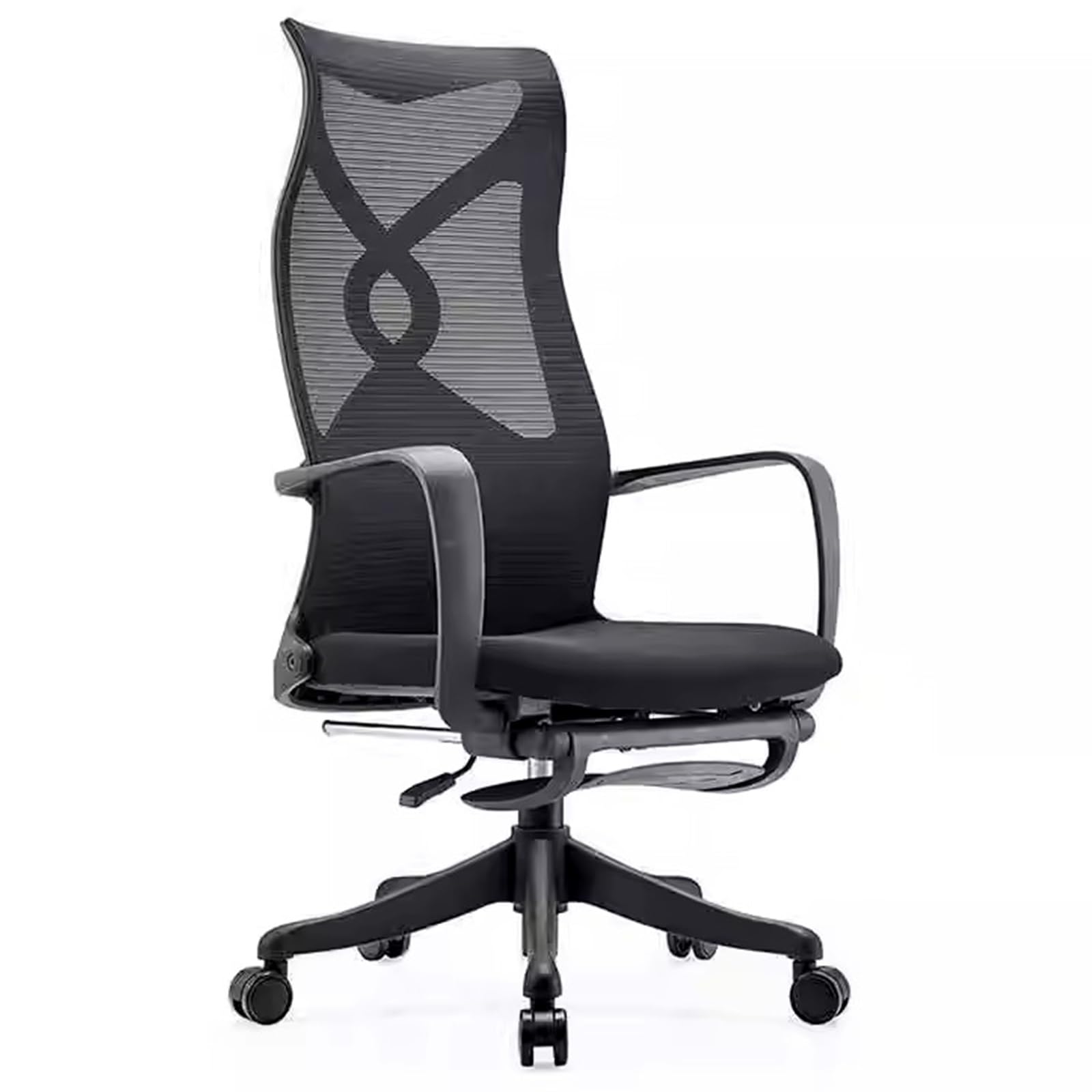 Fauteuil de bureau ergonomique noir inclinable avec accoudoirs confort