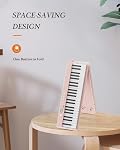 Portable Piano Keyboard, Semi-Weighted Folding Digital Piano 88 Key, Full Size, Wood Grain, Electric Piano Keyboard w/MIDI Bluetooth, Suitable for Adult, Toddler