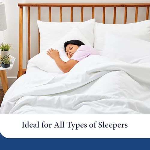 Miniatura 4 de Cosy House Collection Paquete de 2 almohadas alternativas de plumón para uso diario, funda transpirable con relleno de microfibra de felpa, almohada