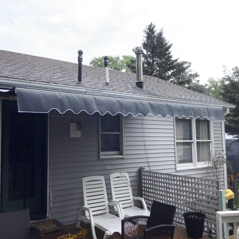 UV-beständig Markisenbespannung Markisenstoff Aus Polyester Markisentuch Mit Volant Für Balkon Veranda Markisen 4x2m 4.5x3.0m 6x2.5m (ohne Rahmen)(4.5x2.5m)