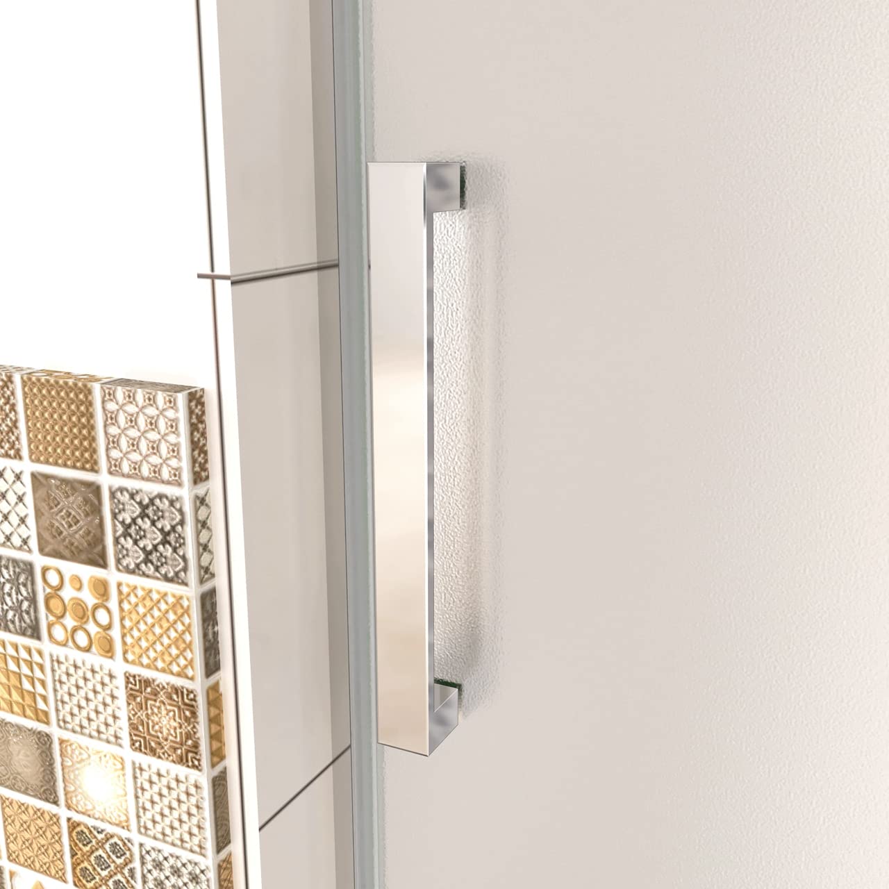 Box Doccia Per Nicchia Porta Scorrevole Ingresso Sinistro Vetro 8 mm Temperato Satinato Opaco Anticalcare 140x195 cm