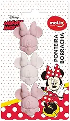 Molin Borracha Ponteira Minnie - Blister com 3 Unidades