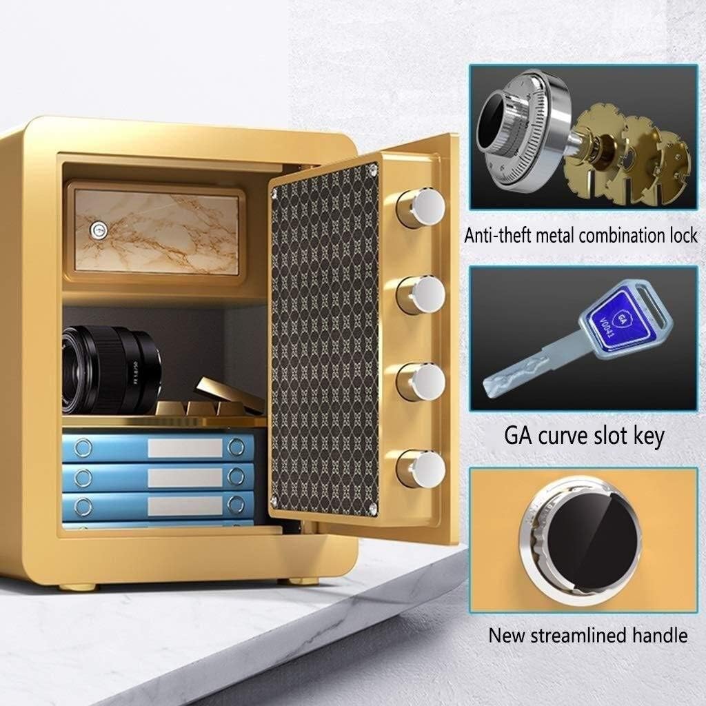 Deposit Box Cabinet Mechanical Password Safety Box, Household 45cm Large Invisible Safe All Steel Box Embedded in The Money Storage Box Strongbox Safety Box (Color : Black)