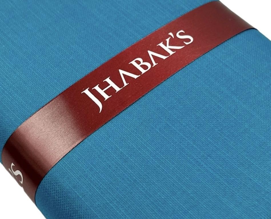 Image of JHABAK'S Men's 100% Pure Cotton Unstitched 1.7 Meters Shirt Piece - 3.25 Meters Suit Fabric Set with Cufflinks (Multicolour, All Weather Fabric, Attractive Box)