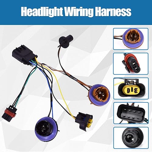 Miniatura 4 de Arnés de cableado de faros delanteros para Chevy Tahoe Suburban Avalanche GM SUV delantero derecho o izquierdo 2007-2014 15950809