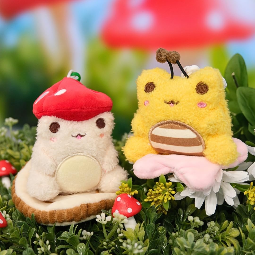 Cuddle Barn PlushGoals - Wawa Fits Wawa Sits Blind Box - Series 1 | Collectible Plush Bag Charm - Kawaii Cute Frog Plushie Clips | Mystery Unboxing Random Styles - Great Stocking Stuffer, 3 inches