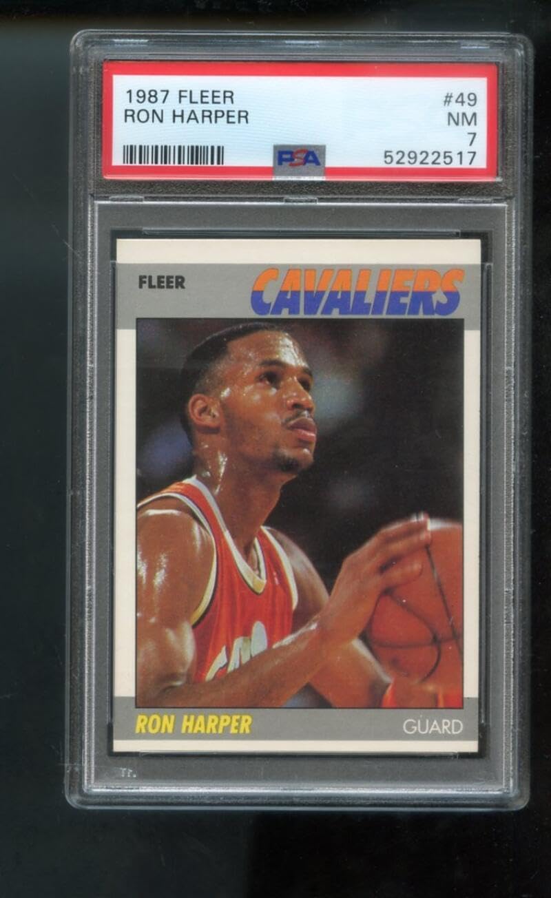 1987-88 Fleer #49 Ron Harper ROOKIE RC PSA 7 Graded Basketball Card NBA 1987 1988 Cleveland Cavaliers Chicago Bulls