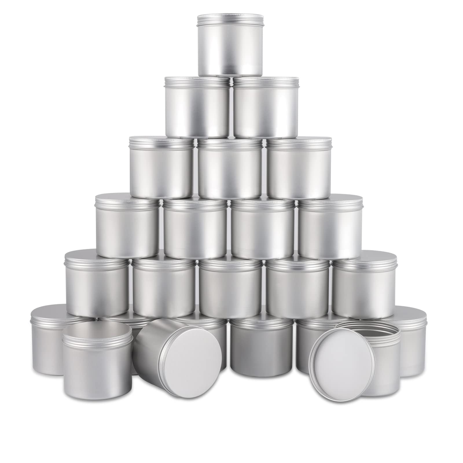 Tandefio 300 Pcs Aluminum Tin with Lids Round Metal Tin Jar Lip Balm Containers with Screw Top