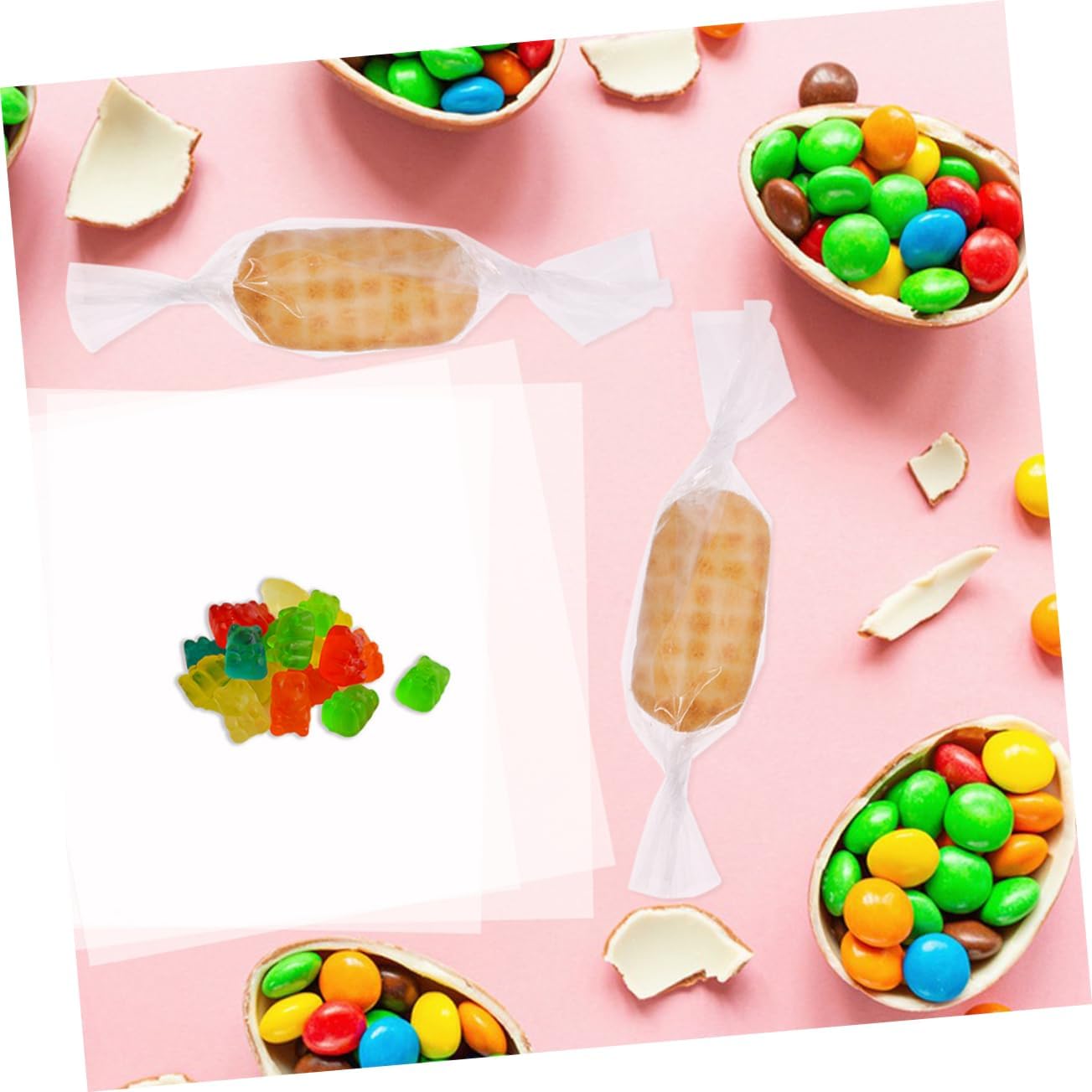 Parliky 100pcs Elegant Cellophane Sheets for Candy Wrapping Flower Arrangements Diy Crafts Wide Range of Uses