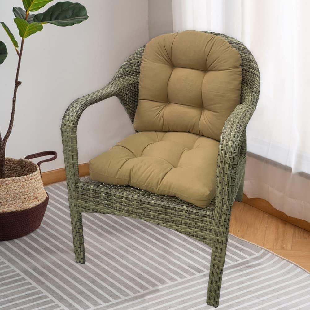 2 Cuscini Per Sedie A U | Per Interni/Esterni In Tessuto Oxford | Imbottiti 48x48x10 Cm | Antimacchia E Impermeabili | Light Brown - 2