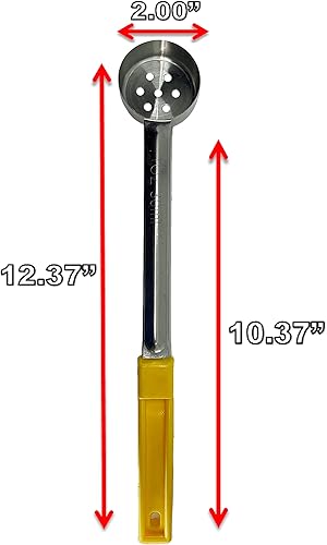 Miniatura 10 de Cuchara perforada para servir con control de porciones de acero inoxidable, 2 onzas, paquete de 2