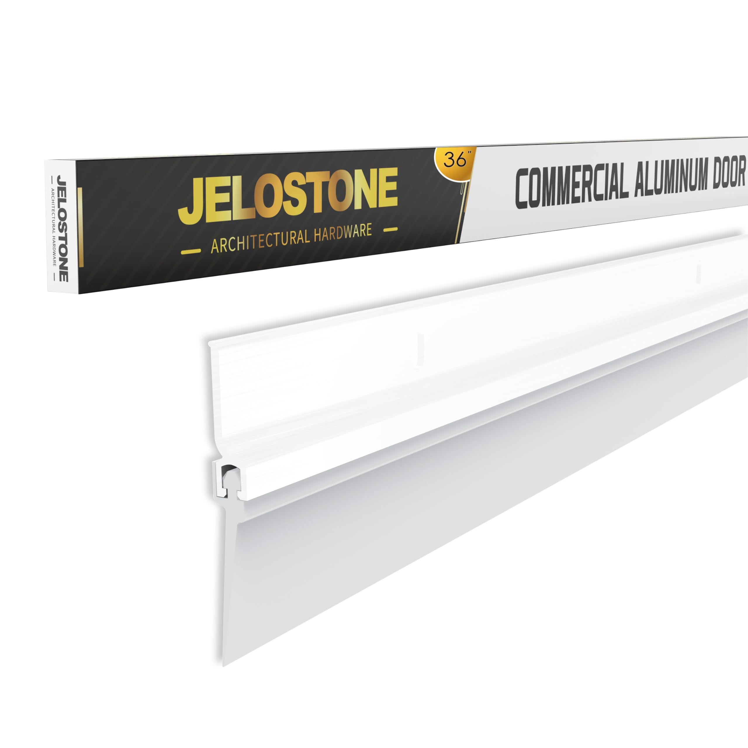 JELOSTONE 2 Pack - Commercial Door Bottom Sweep, Heavy Duty Aluminum, Fire Rated, Vinyl Insert, JS-NV307, Ideal for Residential & Commercial Use (
