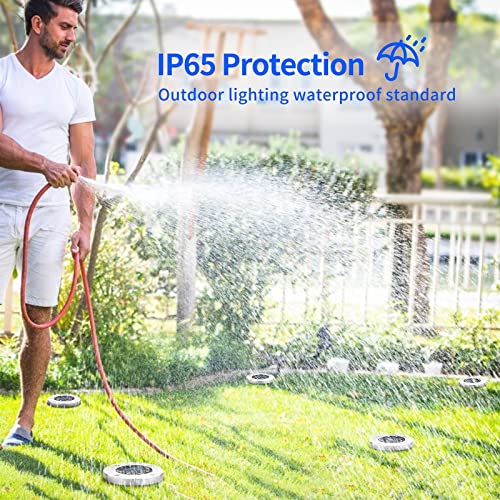 Aogist Solar Ground Lights 12 Packs, 8 Led Solar Garden Lights, Outdoor Solar Disk Lights, In-Ground Outdoor Landscape Lights For Pathway Yard Walkway Patio Lawn Path (Cold White) #TOP3