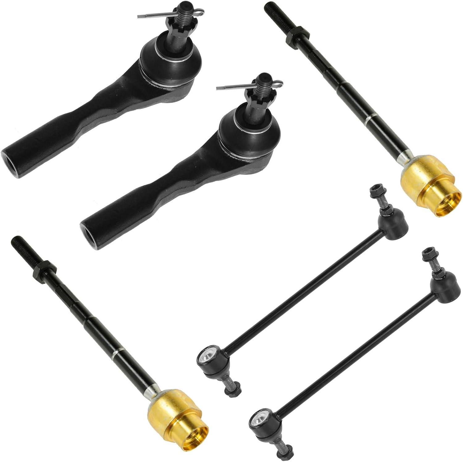 Front Steering & Suspension Kit Sway Bar Stabilizer Link Tie Rod Compatible with 2004-2009 Chevrolet Malibu 2005-2010 Pontiac G6 2007-2009 Saturn Aura
