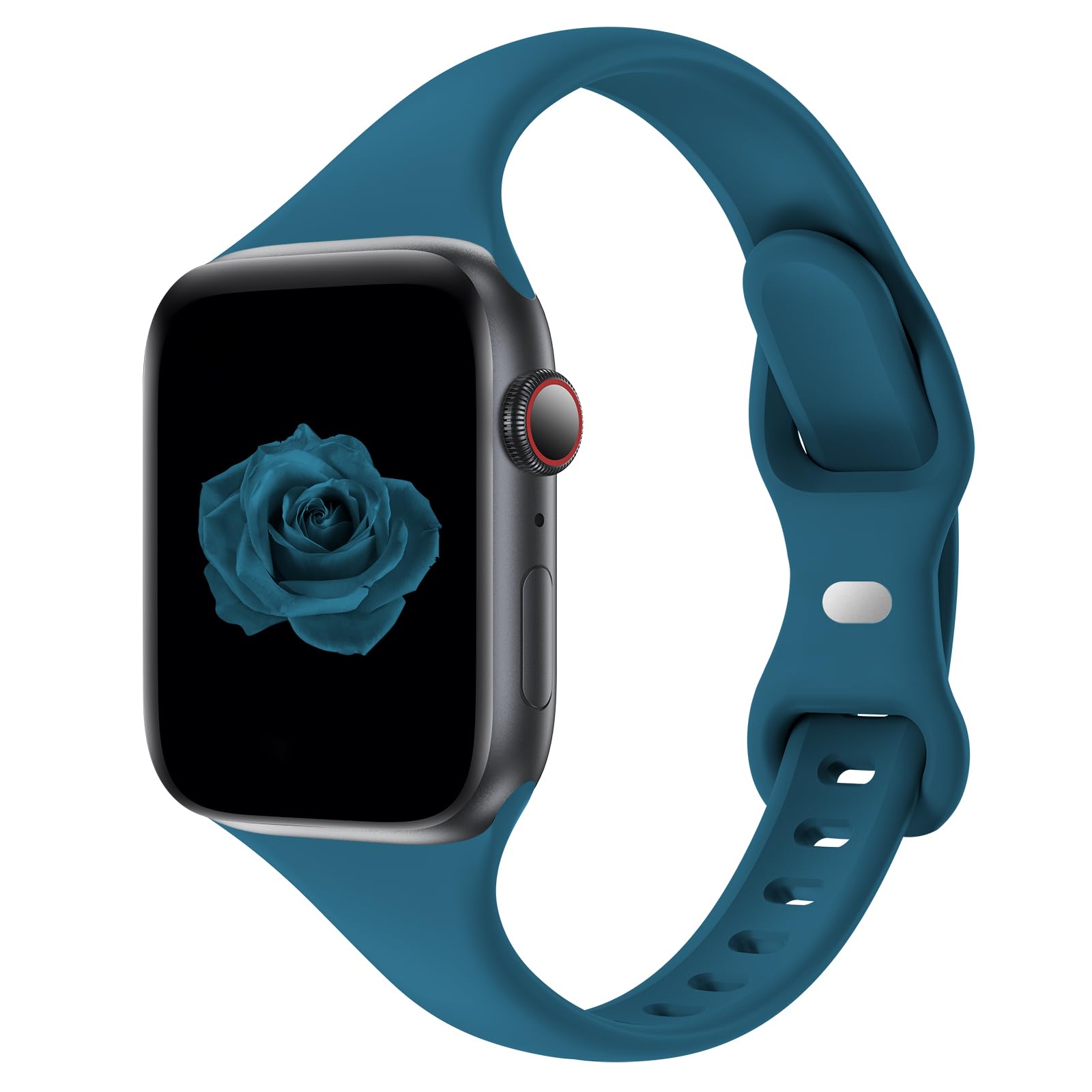 Thin Slim Band Compatible with Apple Watch 38mm 40mm 41mm 42mm 44mm 45mm 46mm 49mm, Replacement Silicone Sport Strap for iWatch Series 11/10/9/8/7/6/5/4/3/2/1 Ultra SE Women Men, Mallard Green