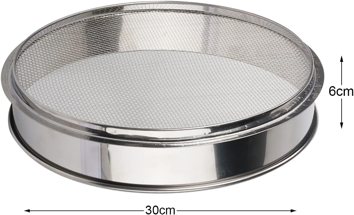 Yzwuyou Large Garden Riddle Metal Caliber 30cm Soil Garden Sieve Rotary Gardening Garden Sieves