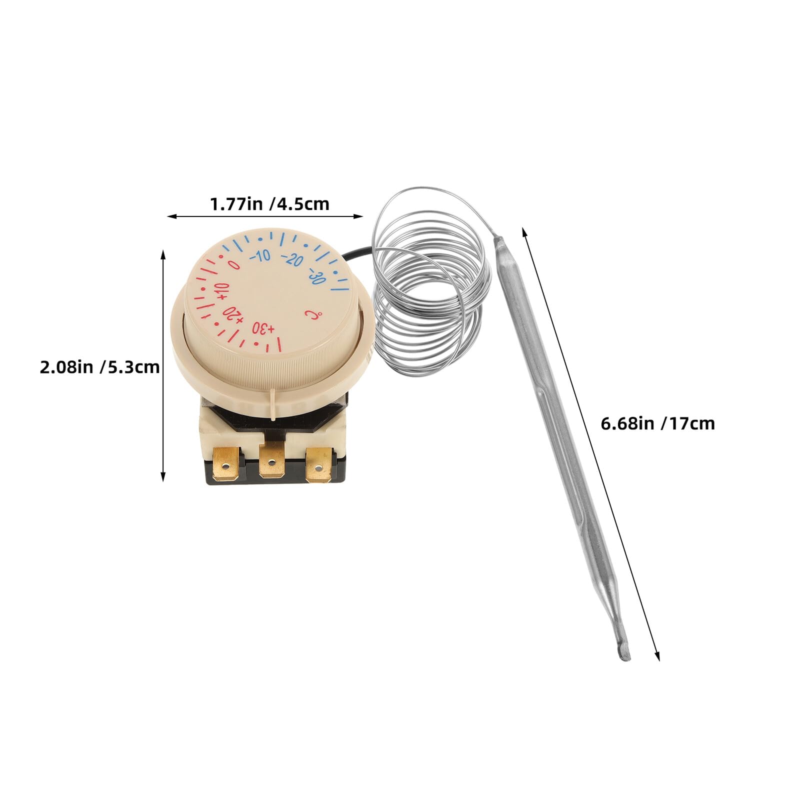 Lot de 2 Thermostats Mécaniques Réglables à ±35 °C en Acier Inoxydable pour Réfrigérateur et Congélateur Régulateur de Température pour Contrôle Précis du Froid Remplacement