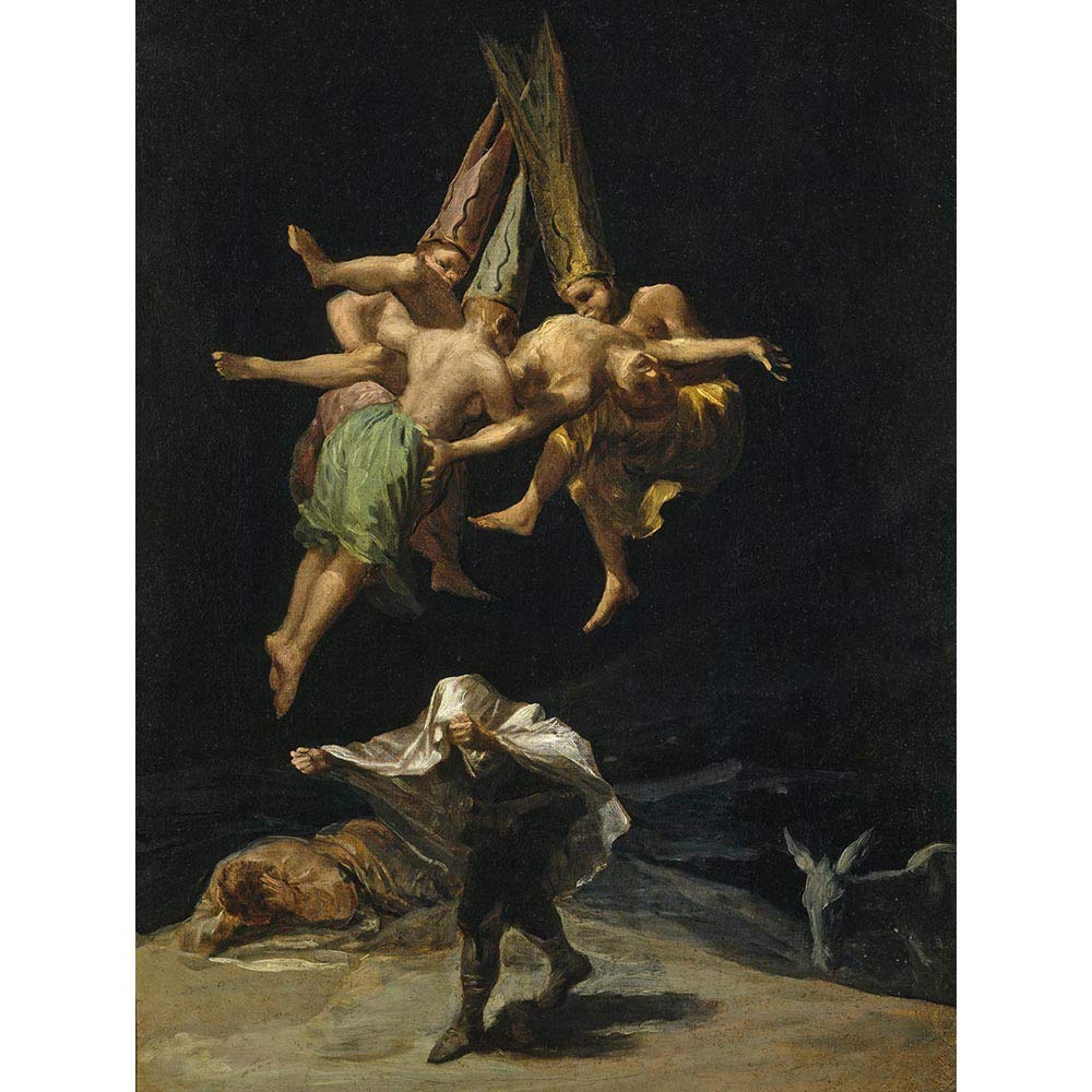 Wee Blue Coo Goya The Witches' Flight Art Print Poster Wall Decor 12X16 Inch