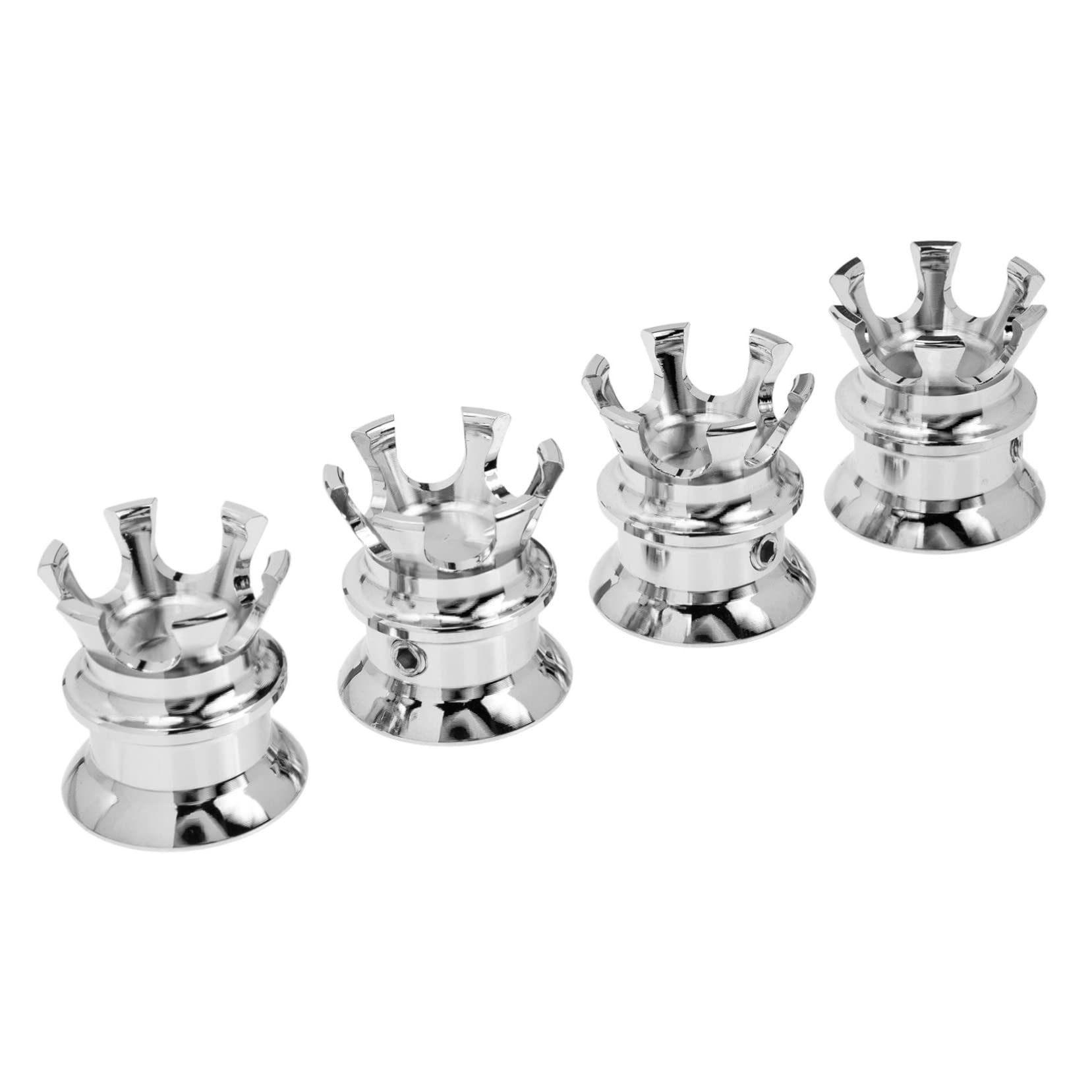 DECHOUS 4Pcs Front Axle Nut Covers Kit Distinctive Crown Design Durable Aluminum Alloy Caps for Motorbike Modification Easy Installation High Reliability Nut Caps Replacement