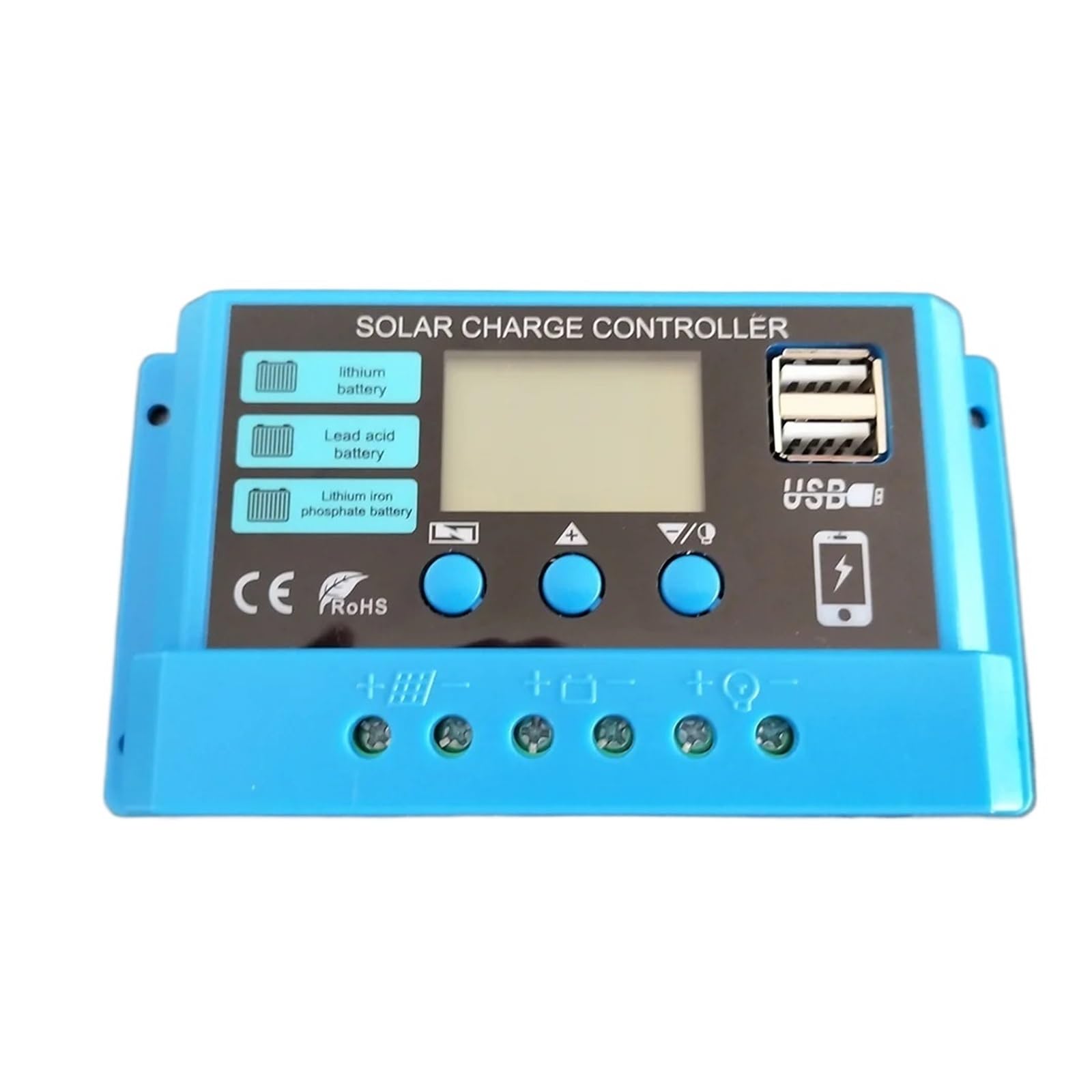 Kontroler ładowania słonecznego 30A Regulator Ładowania Słonecznego Akumulator 12V/24V Regulowany Panel Słoneczny Akumulatora Z Portem USB(30A)