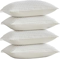 Vista 13 de WARMDERN Juego de 2 fundas de almohada beige tamaño Queen estándar, fundas de almohada de microfibra suave, estilo bohemio texturizadas con cierre