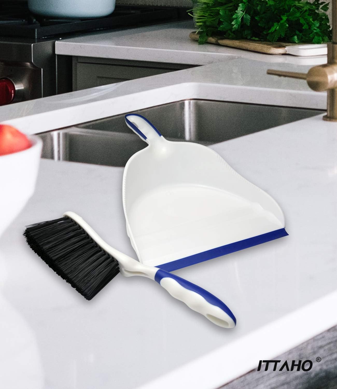 ITTAHO Dustpan and Brush Set,Dust Pan and Hand Broom for Home,RV,Pet Lovers Cleaning Tools : Health & Household