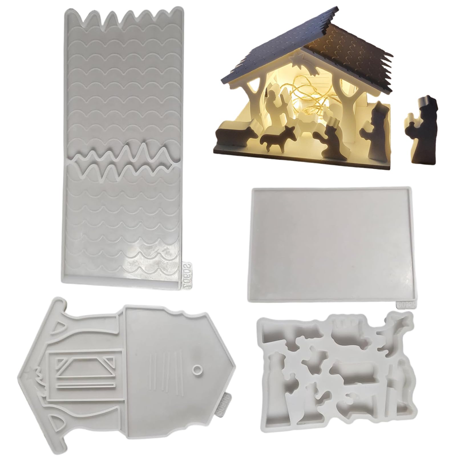 Moules en silicone crèche de Noël x4 pour décoration de table festive