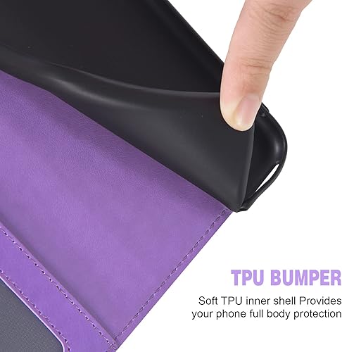 Miniatura 6 de Asuwish Funda de teléfono para Tracfone BLU View 3 B140DL con protector de pantalla de vidrio templado y funda de cartera de encaje, soporte para