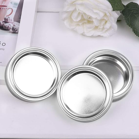 10Pcs Stainless Steel Mason Jar Sealing Lids Split-Type Leakproof Rust Resistant Wide/Regular Mouth Storage Caps for Mason Jar Canning Jars Silver+Gold 70mm