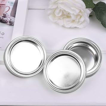 10Pcs Stainless Steel Mason Jar Sealing Lids Split-Type Leakproof Rust Resistant Wide/Regular Mouth Storage Caps for Mason Jar Canning Jars Silver+Gold 70mm