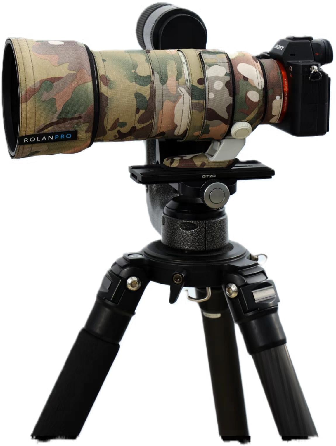 ROLANPRO Funda de camuflaje para lente Sony FE 70-200 mm F/2.8 GM OSS II, funda protectora de lente de lluvia, #4, camuflaje todo terreno impermeable