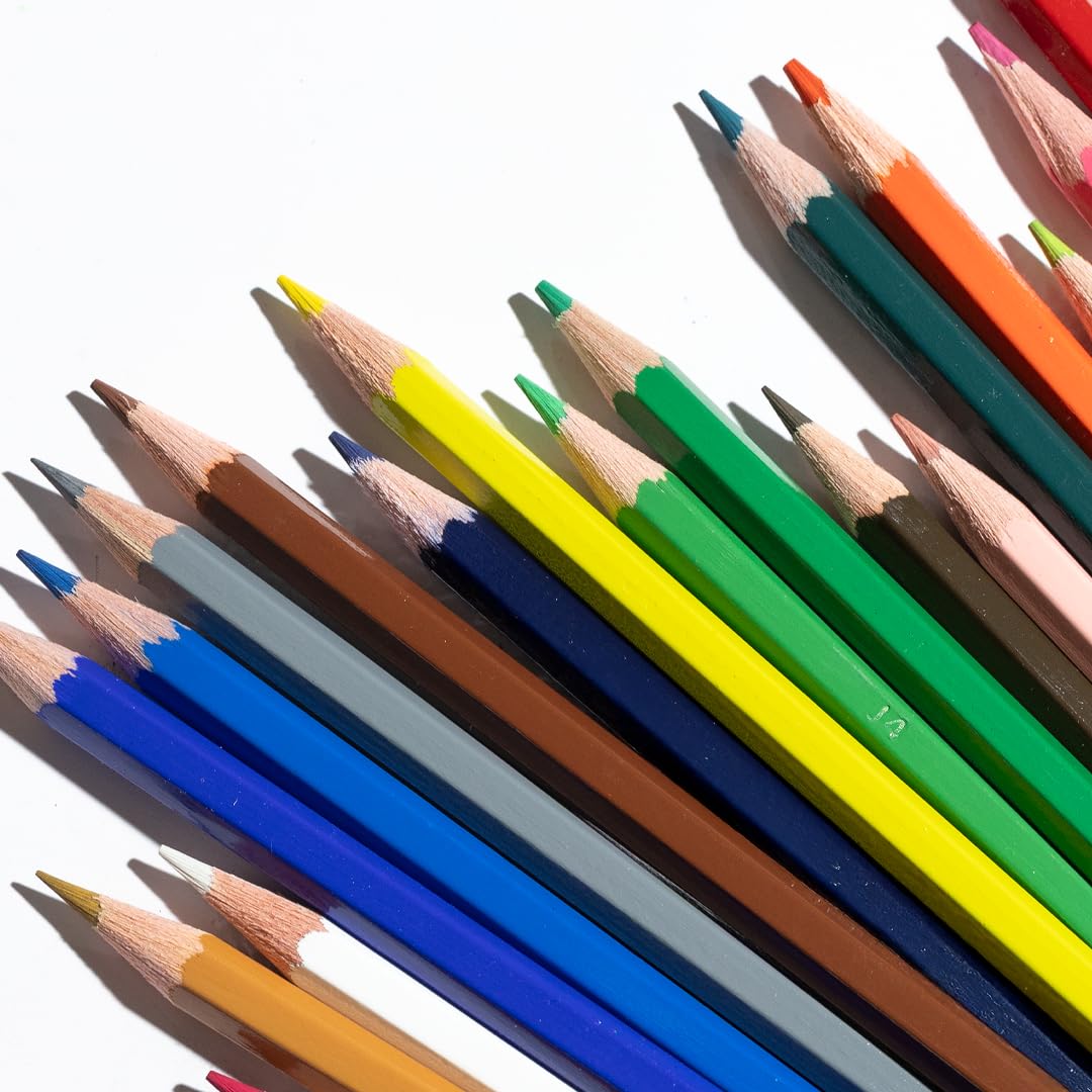 Faber-Castell Karton Kutu Boya Kalemi, 24 Renk, Yumuşak ve Canlı Renkler, Kolay Açılır, Kırılmaya Dayanıklı Uçlar, Uç Kırılmasına Karşı Dayanıklılığı Artıran Özel Yapıştırma Sistemi