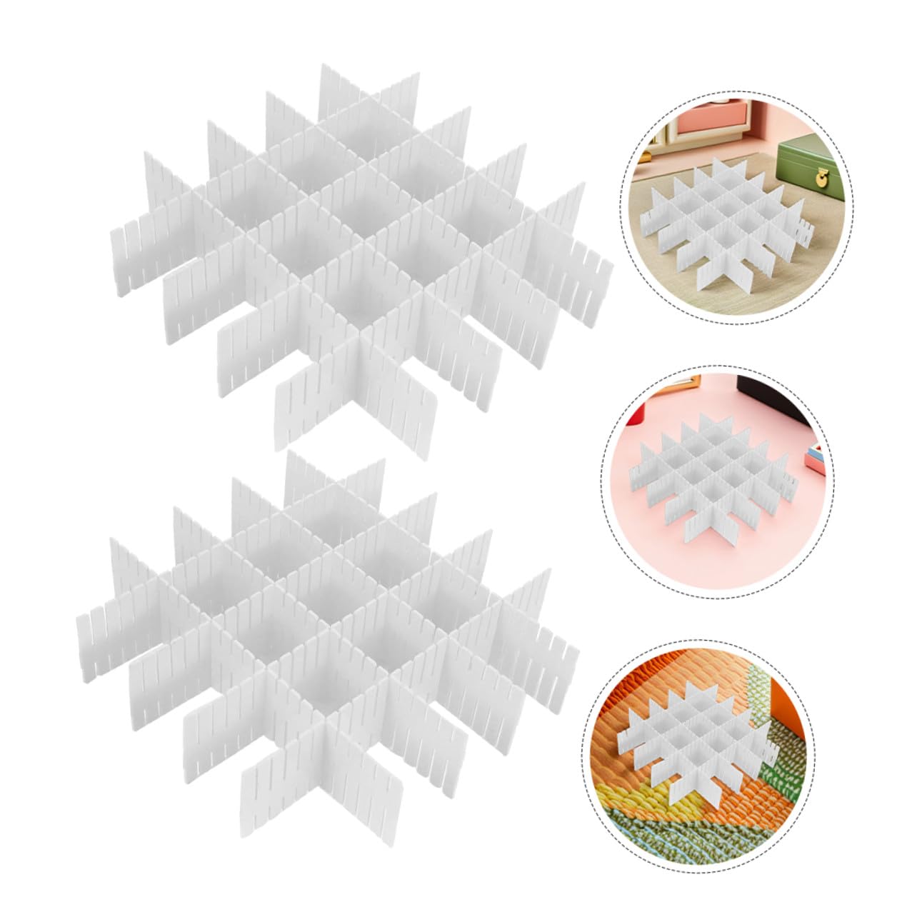 BESTYASH 16 Pezzi Divisori per Regolabili Organizer Griglia Ottimizzatori per Calze Biancheria Intima e Trucco Soluzione Flessibile per Cucina Camera da Letto e Ufficio