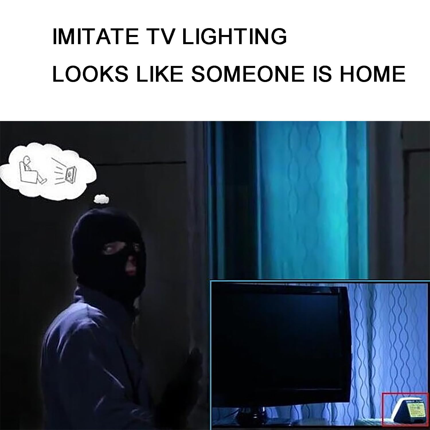 Simulateur de télévision LED, simulateur de télévision antivol, Interrupteur Automatique, équipement Anti-effraction pour la sécurité de la Maison, imitant la Source Lumineuse Dynamique du téléviseu