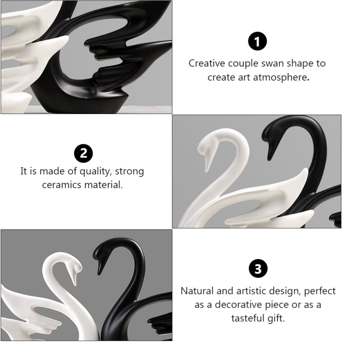 2stücke Teiliges Minimalistisches Schwäne Ornament Elegante Porzellan Figuren Stilvolle Tischdeko für Wohn Büro Langlebige Handgefertigte Dekoartikel