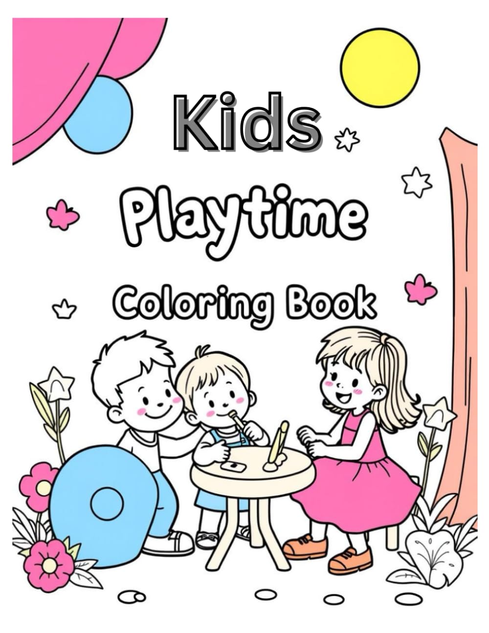 Playtime Kids Coloring Book: Fun and Joyful Scenes of Children Playing for Toddlers and Preschoolers