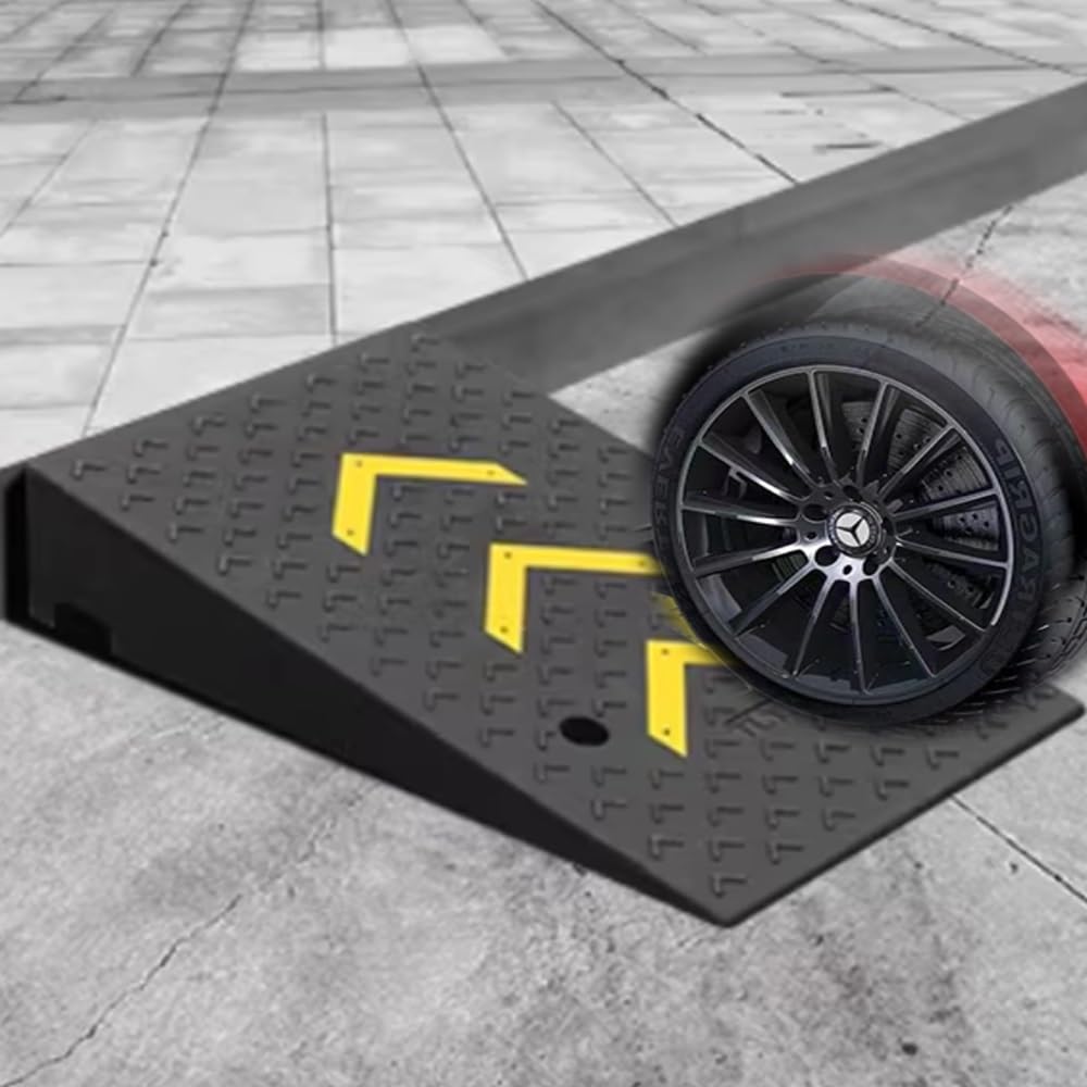 Rampe De Chargement Robuste Rampes De Trottoir Hauteur 10-25cm En Caoutchouc Rampe D'accès De Seuil Pour Voiture Camion Fauteuil Roulant Quai De Chargement(50 * 100 * 24cm/20 * 39 * 9.4in)