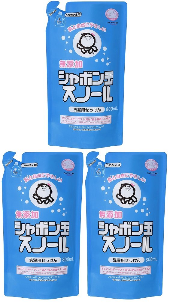 Amazon | シャボン玉 スノール 詰め替え 800ml【3個セット