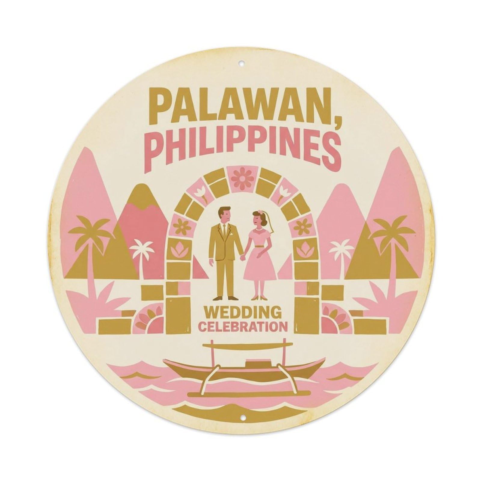 Palawan Island Wedding Philippines Travel Tropical Metal Tin Sign