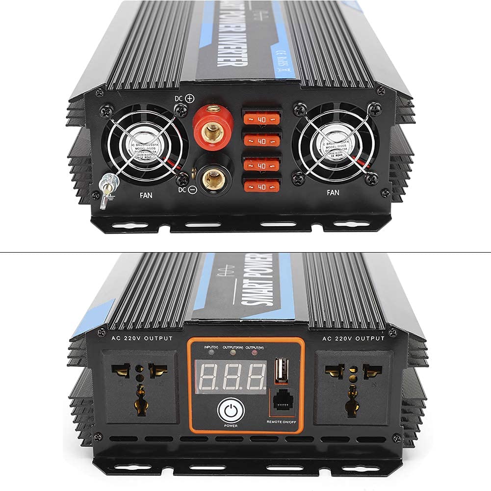 Przenośny konwerter samochodowy, przetwornica napięcia, 12 V do 220 V, 1500 W, czysty sinus falownik do samochodu