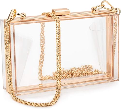 Acrylic Clear Purse For Women Crossbody Shoulder Handbag Evening Clutch Bag Chain Strap