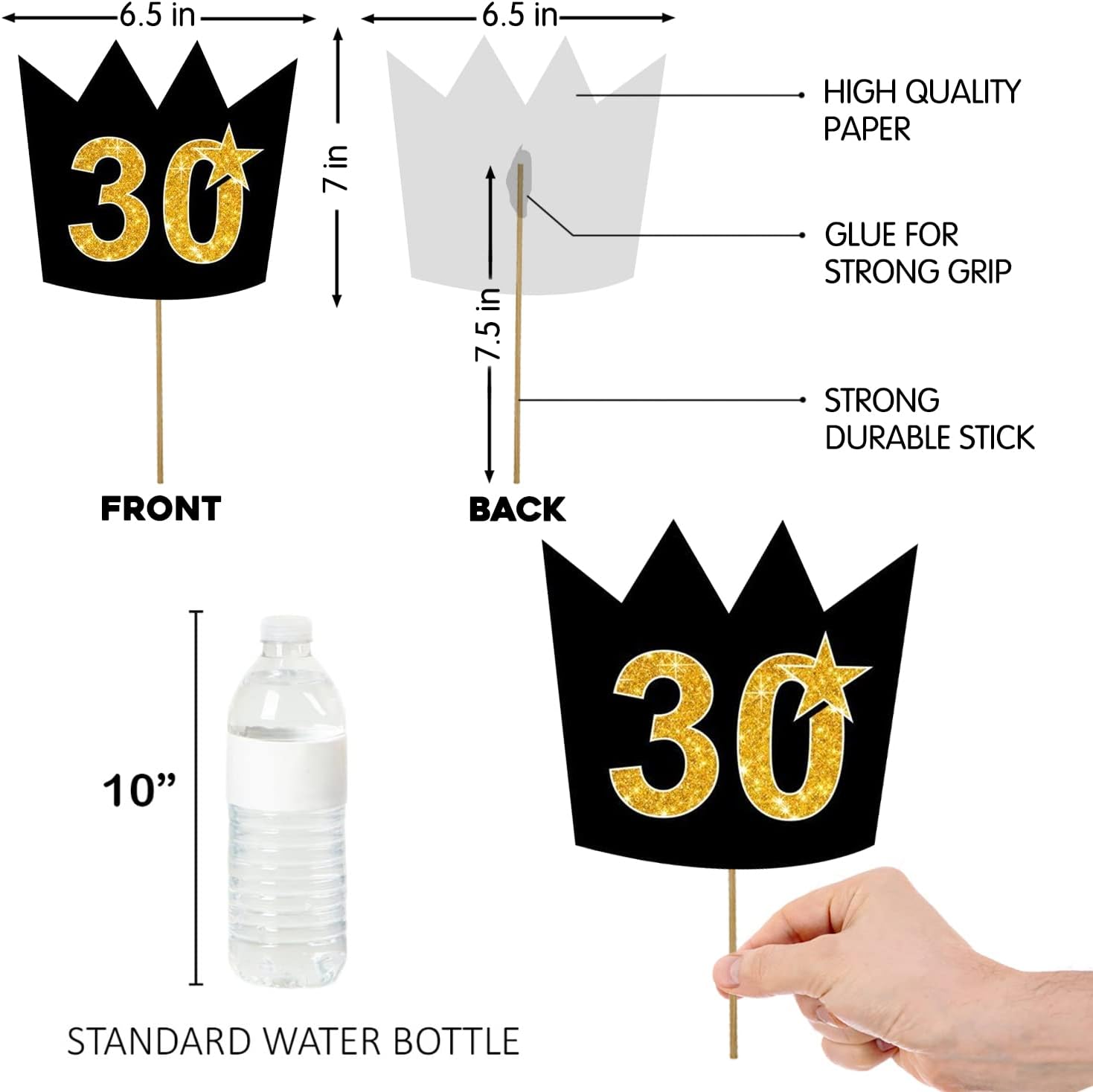 Birthday Photo Booth Props 20 Pcs / 30th Happy Birthday Props/Happy Birthday Party Supplies / 30th Birthday Decoration / 30th Birthday Photo Booth