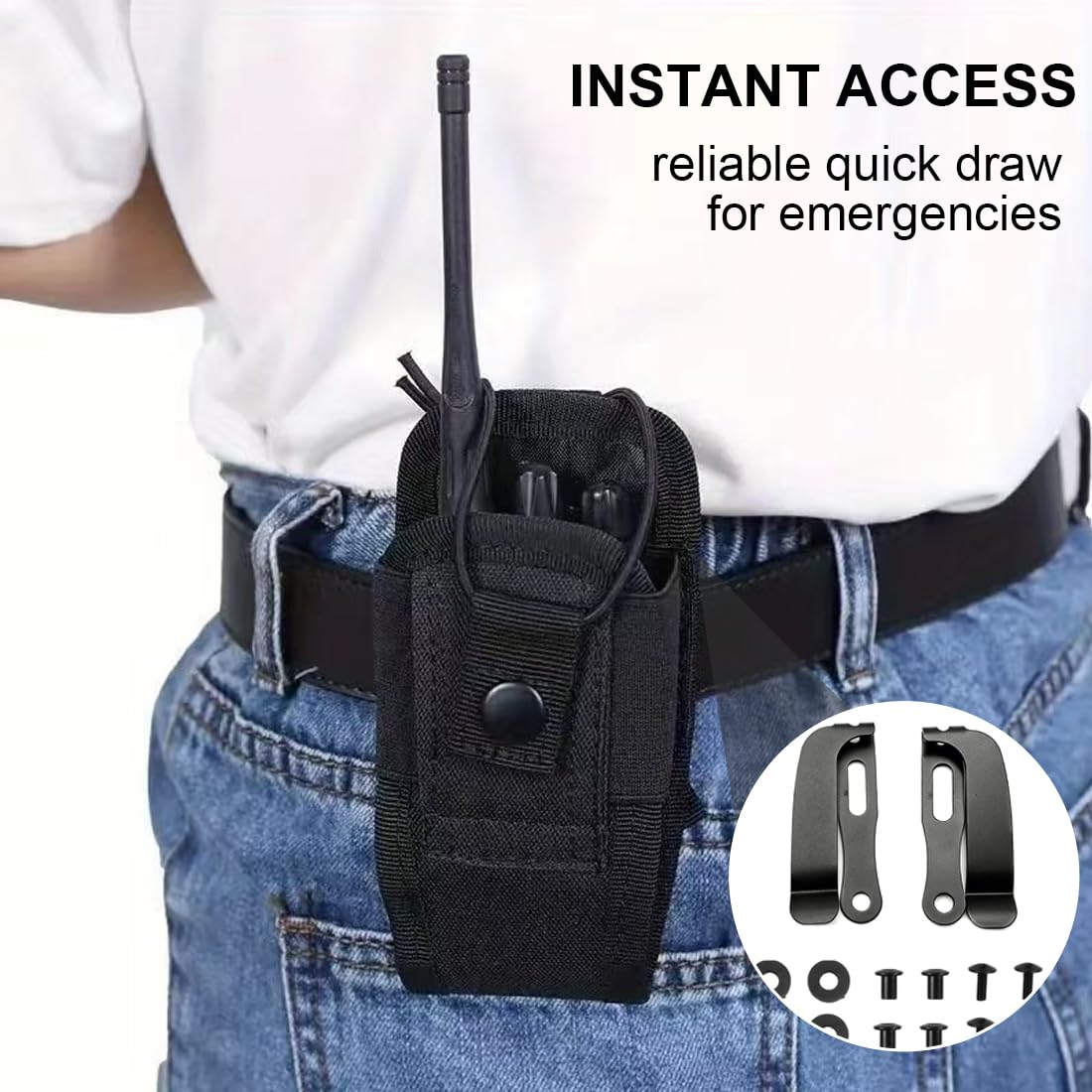 Clips Kydex para Funda de Cuchillo 2 Unidades – Extracción Rápida Ambidiestro para Acceso Táctico EDC, Sujeción Segura en Cinturón