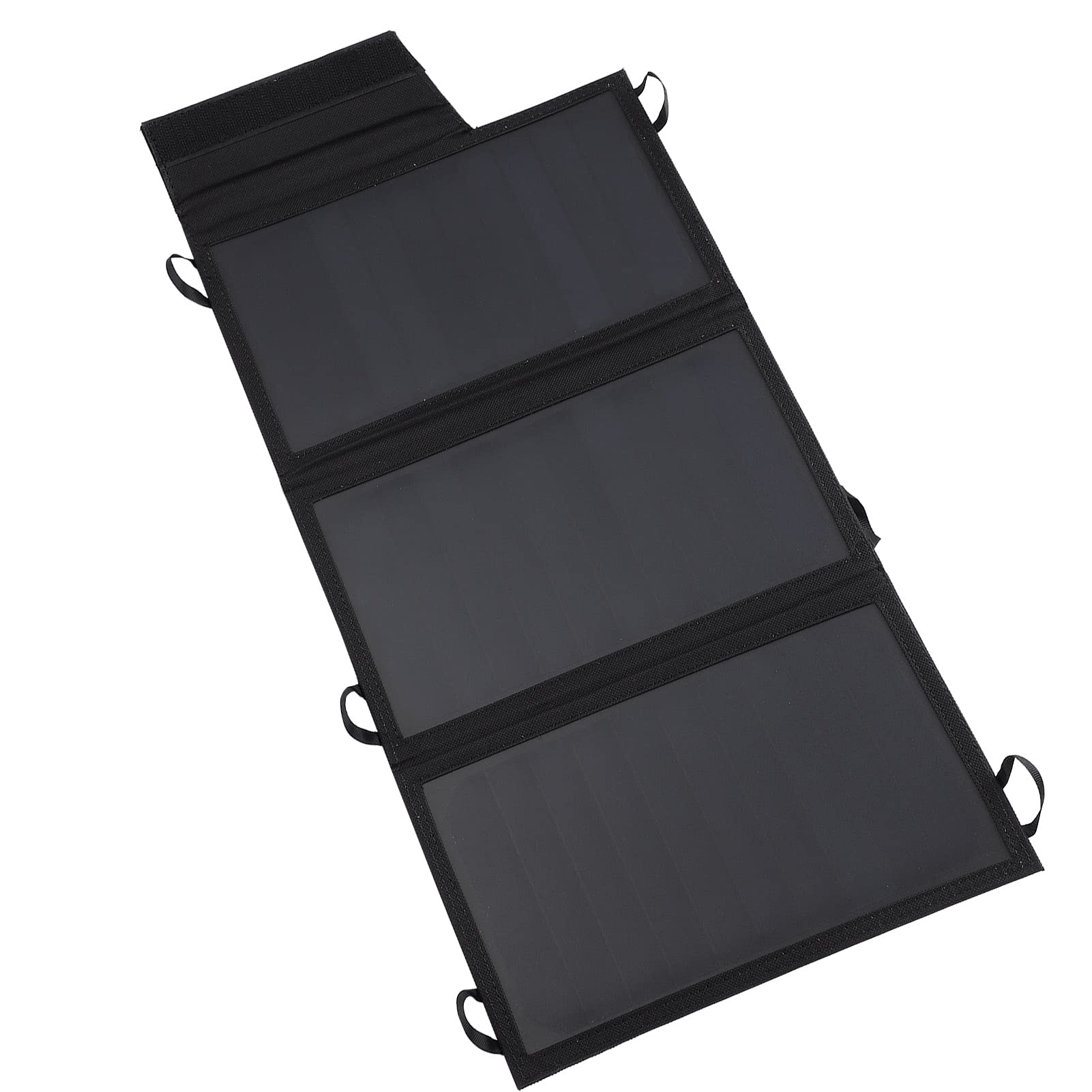 Caricabatterie Solare Portatile Doppio USB da 15 W per Telefoni e Tablet, Design Ad Angolo Regolabile per il Miglior Effetto Solare, Uso Esterno, Tela e Materiale PVC