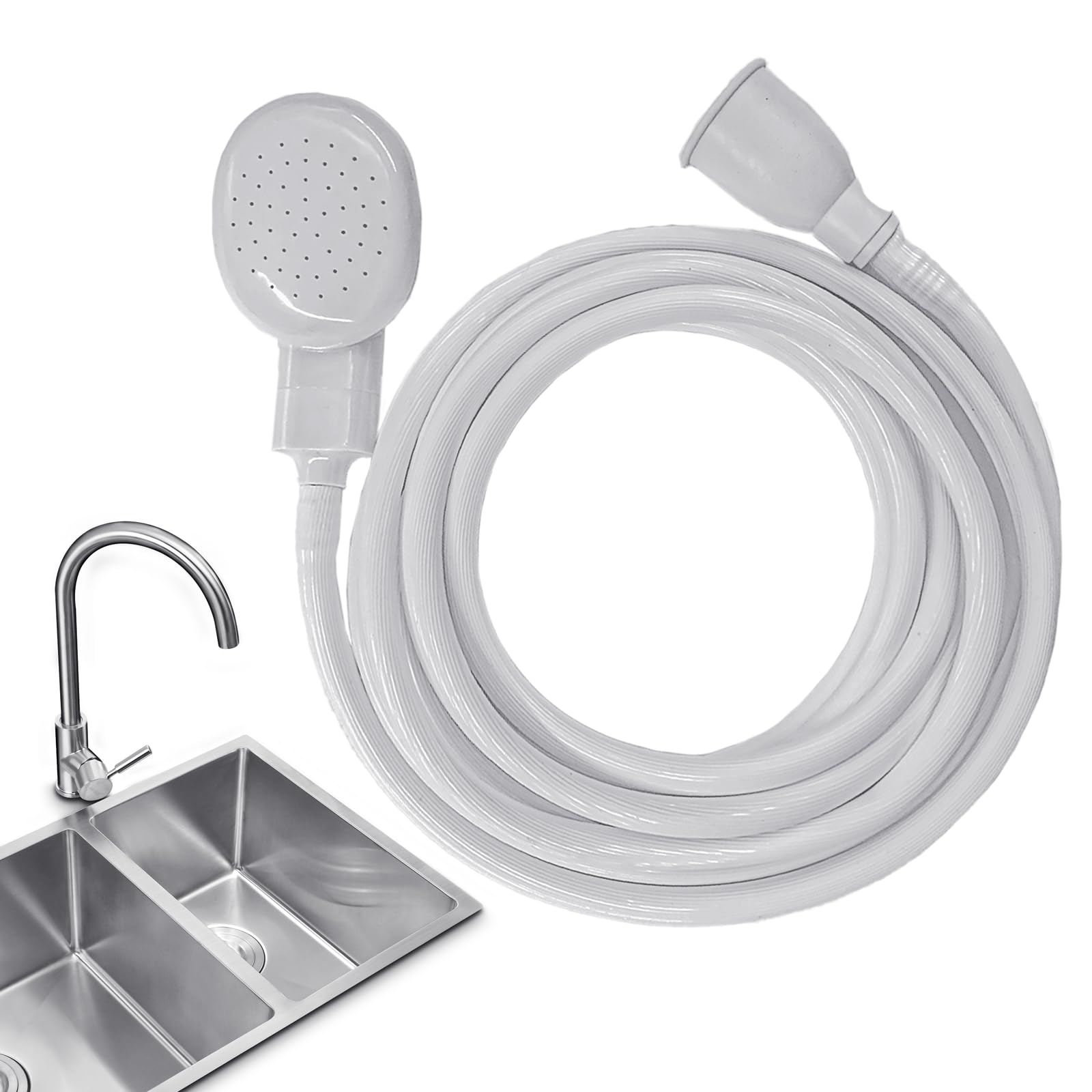 13.12FT/4M Sink Spray Rubber Hose,Sink Hose Sprayer Attachment for Washing