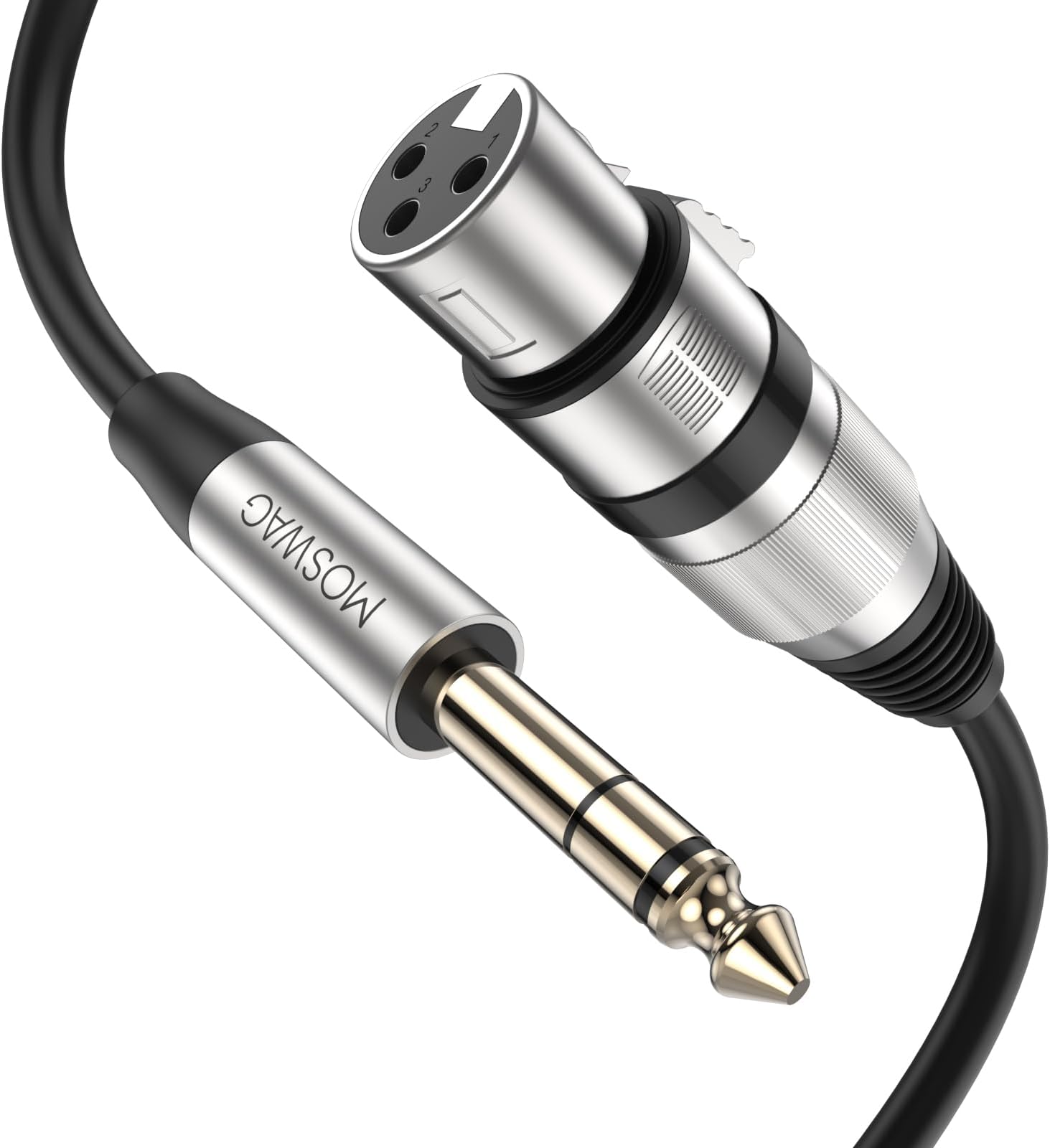 MOSWAG 6.35mm TRS to XLR Female Cable, 1/4 Inch Jack Balanced to XLR Microphone Cable for Speaker, Microphone Amplifier, Audio Sound Consoles, Mixer, Dynamic(6.6FT)